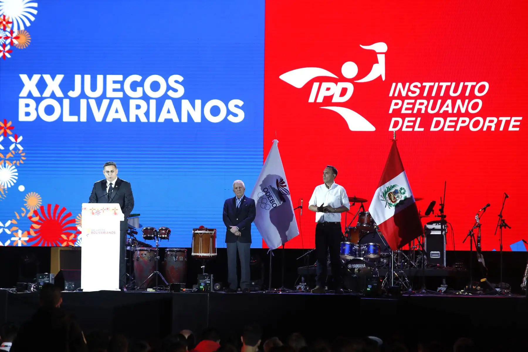 El Instituto Peruano del Deporte realiza la ceremonia de clausura de los XX Juegos Deportivos Bolivarianos Ayacucho-Lima 2025 en la Plaza de Banderas de la Videna.  En el evento participaron  el presidente de la república, José Jerí, el presidente del Comité Organizador de los XX Juegos Deportivos Bolivarianos Ayacucho-Lima 2025, Sergio Ludeña y el presidente de la Organización Deportiva Bolivariana (ODEBO), Baltazar Medina.
Foto: ANDINA/ Eddy Ramos