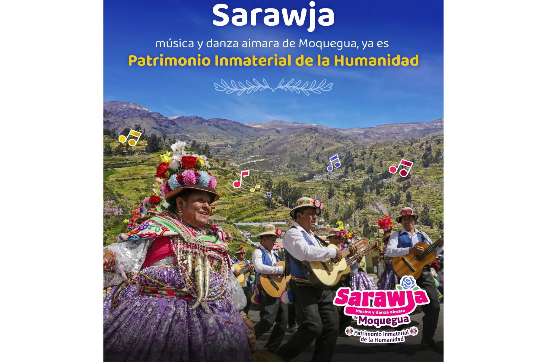 La danza Sarawja es practicada cada año por los habitantes de estos tres distritos andinos, ubicados en el departamento de Moquegua, en el sur de Perú. Foto: ANDINA/Difusión