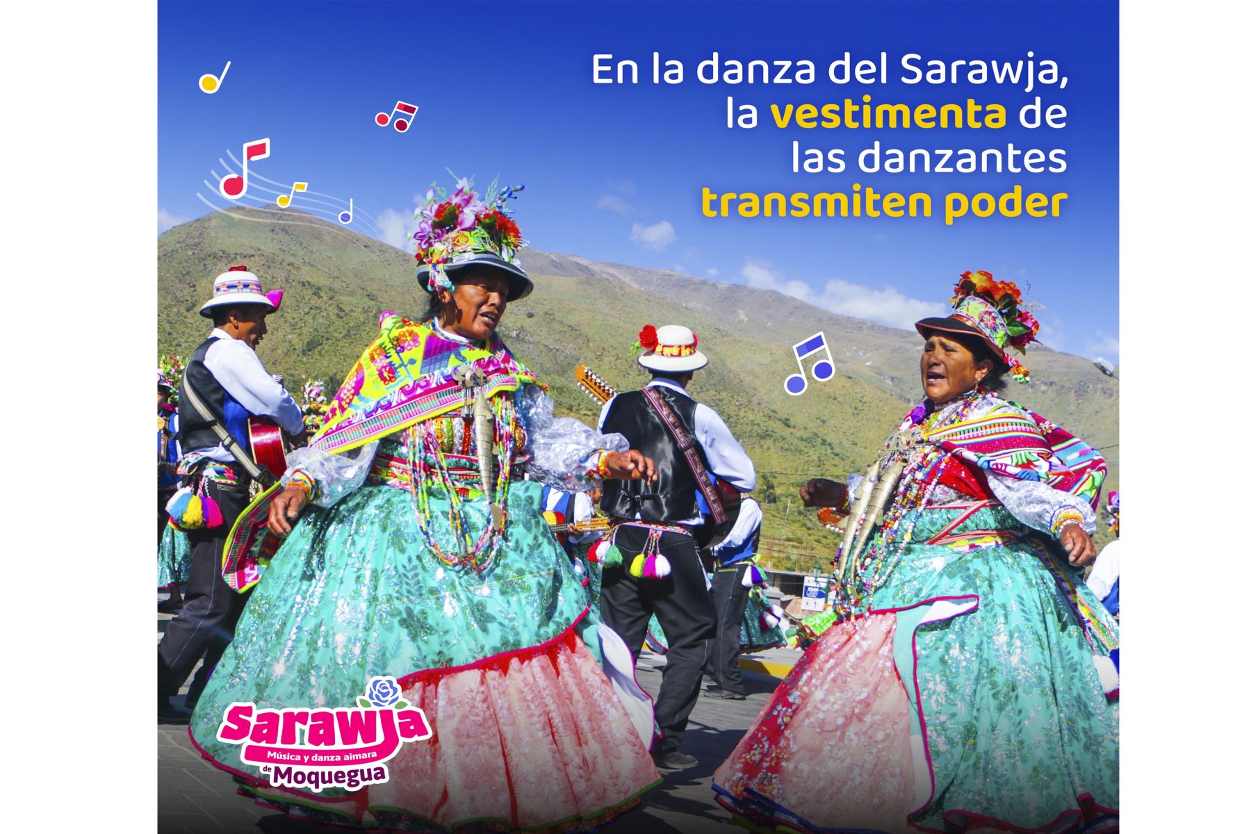 La decisión fue adoptada durante la vigésima sesión del organismo en Nueva Delhi, que reconoció al Sarawja —también conocido como Sarawjatana— como "el vehículo más importante de identidad social y cultural en su región, ya que fortalece cada año un sentido de pertenencia vinculado a las costumbres, la lengua nativa, el territorio y la historia" en los distritos de Cuchumbaya, Carumas y San Cristóbal. Foto: ANDINA/Difusión