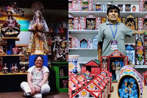 Juana Mendívil y Efraín Sánchez, artistas distinguidos por el Ministerio de Cultura. Fotos: ANDINA/Difusión