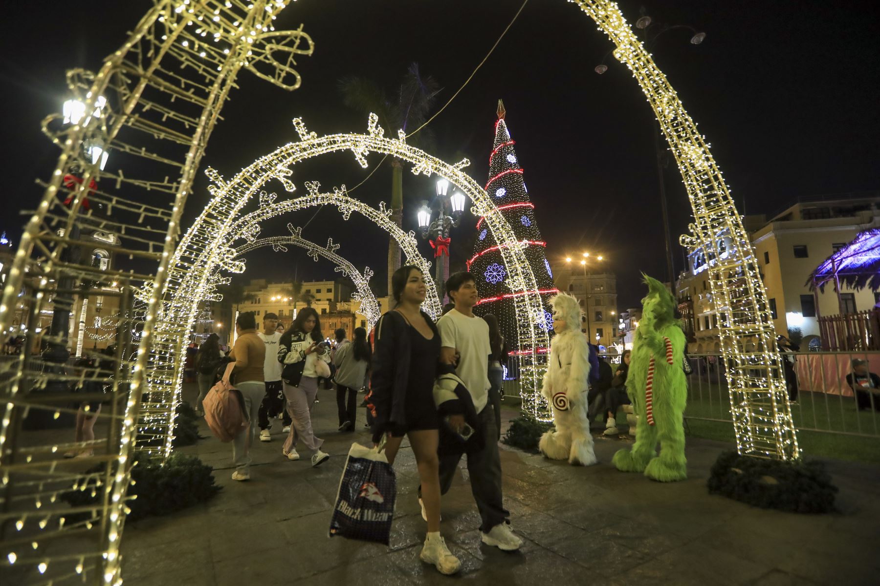 Luces, nacimientos y espacios públicos intervenidos con motivos navideños evidencian el entusiasmo de los limeños por mantener vivas las tradiciones y compartir el espíritu festivo en distintos puntos de la ciudad. Foto: ANDINA/Ricardo Cuba