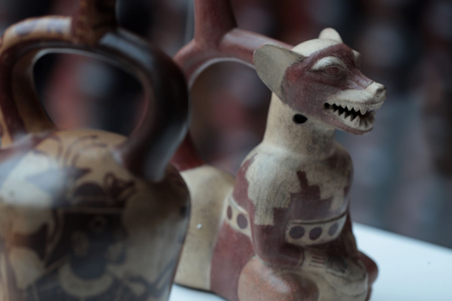 Botella escultórica de cerámica estilo Moche
Intermedio Temprano (200 a.C - 600 d.C)
Bien incautado y entregado al Consulado General del Perú en Nueva York. Foto: ANDINA/Verónica Calderón Zúñiga