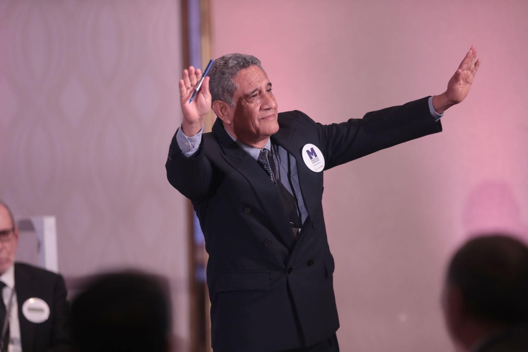 Partido Morado de Mesías Guevara en la suscripción del Pacto Ético Electoral organizado por el Jurado Nacional de Elecciones JNE el jueves 18 de diciembre de 2025 en el Hotel Sheraton de Lima. Foto: ANDINA/Verónica Calderón Zúñiga