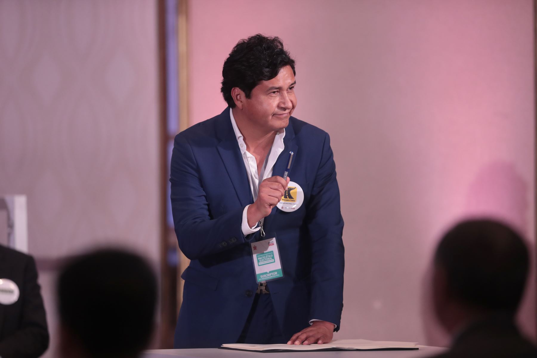 Partido político País para Todos en la suscripción del Pacto Ético Electoral organizado por el Jurado Nacional de Elecciones JNE el jueves 18 de diciembre de 2025 en el Hotel Sheraton de Lima. Foto: ANDINA/Verónica Calderón Zúñiga