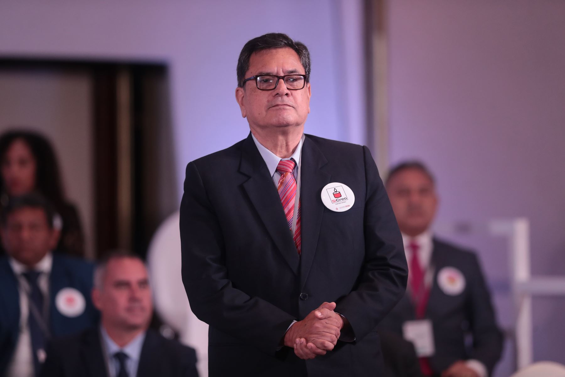 Partido político Sí Creo de Carlos Espá, en la suscripción del Pacto Ético Electoral organizado por el Jurado Nacional de Elecciones JNE el jueves 18 de diciembre de 2025 en el Hotel Sheraton de Lima. Foto: ANDINA/Verónica Calderón Zúñiga