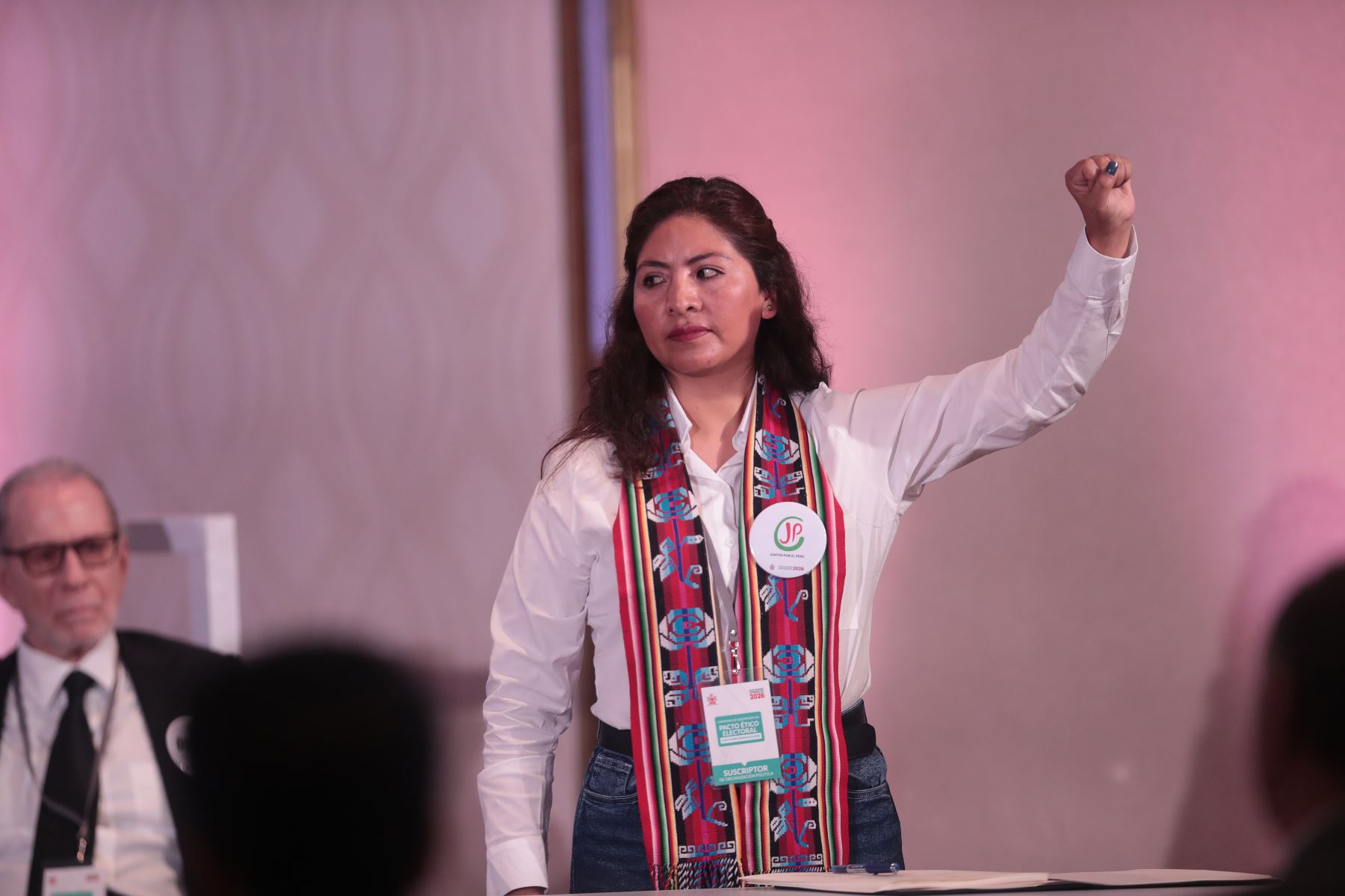 Partido político Juntos por el Perú en la suscripción del Pacto Ético Electoral organizado por el Jurado Nacional de Elecciones JNE el jueves 18 de diciembre de 2025 en el Hotel Sheraton de Lima. Foto: ANDINA/Verónica Calderón Zúñiga