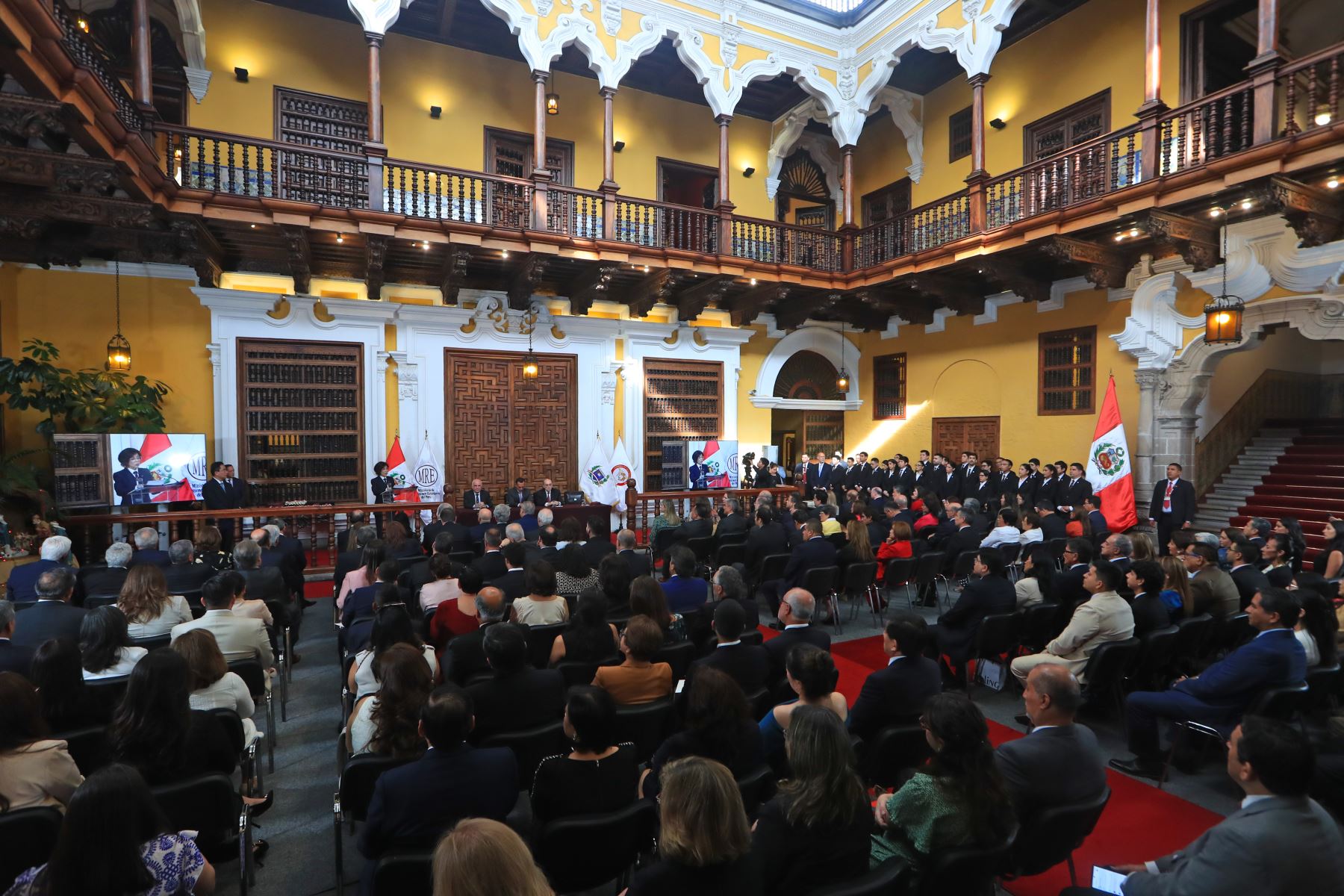 Ceremonia de clausura del Año Lectivo 2025 de la academia Diplomática del Perú Javier Pérez de Cuéllar, que se realizó en el Palacio de Torre Tagle del Ministerio de Relaciones Exteriores el jueves 18 de diciembre. Foto: ANDINA/Ricardo Cuba