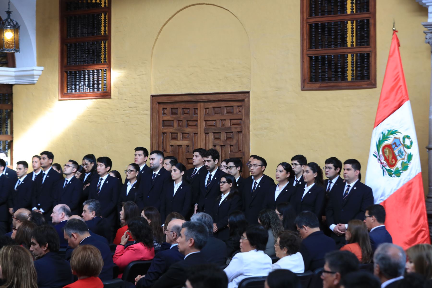 Ceremonia de clausura del Año Lectivo 2025 de la academia Diplomática del Perú Javier Pérez de Cuéllar, que se realizó en el Palacio de Torre Tagle del Ministerio de Relaciones Exteriores el jueves 18 de diciembre. Foto: ANDINA/Ricardo Cuba
