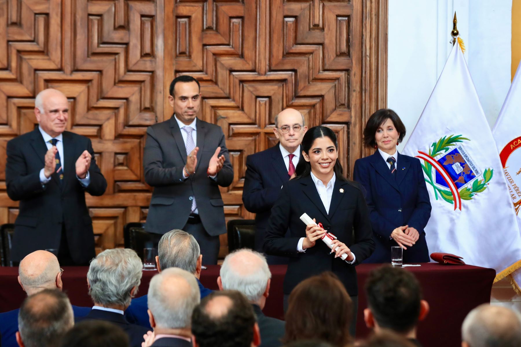 Ceremonia de clausura del Año Lectivo 2025 de la academia Diplomática del Perú Javier Pérez de Cuéllar, que se realizó en el Palacio de Torre Tagle del Ministerio de Relaciones Exteriores el jueves 18 de diciembre. Foto: ANDINA/Ricardo Cuba