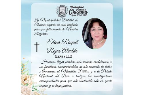 La regidora Elena Rojas falleció en una balacera desatada en una chocolatada en Sausal. Foto: ANDINA/Difusión