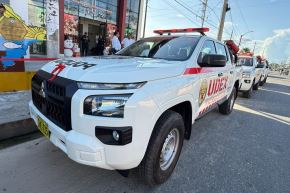La entrega de la nueva flota vehicular se hizo en el frontis de la Central 105 de la PNP en Iquitos, región Loreto. Foto: Mininter