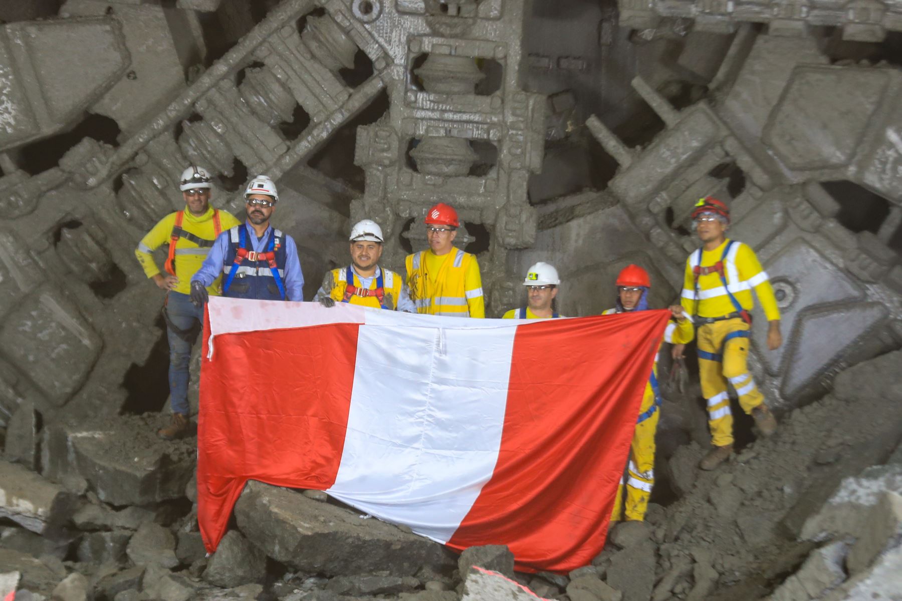 Que la tuneladora llegue a San Marcos significa también que solo restan tres estaciones más para culminar todo el trazo de la Línea 2” Foto: ANDINA/Ricardo Cuba