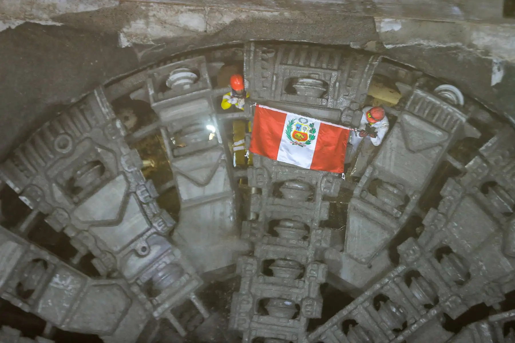 La escena representó el ingreso formal de la tuneladora a la estación San Marcos y constituyó un hito en el proceso de excavación.. Foto: ANDINA/Ricardo Cuba
