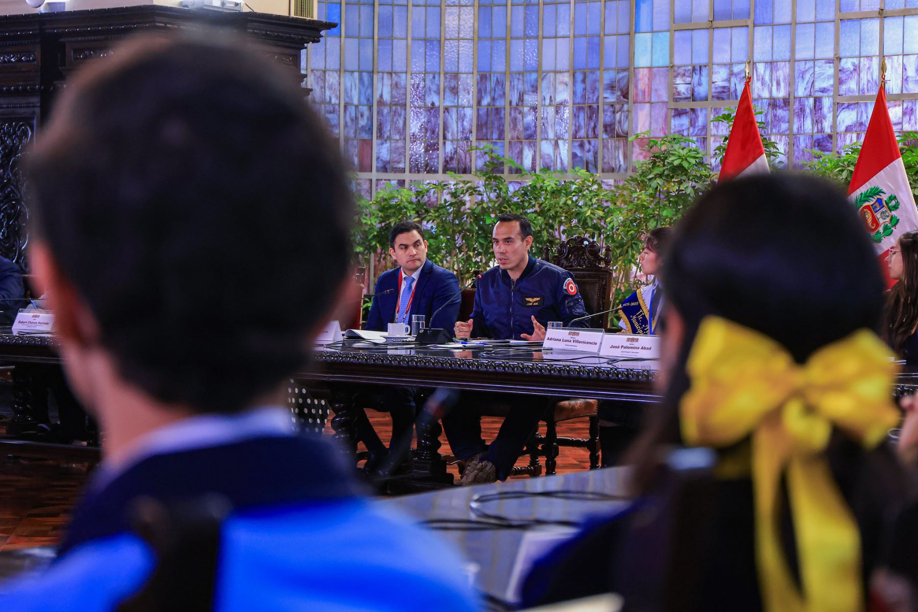 En Palacio de Gobierno, se realizó el Encuentro de Jóvenes Líderes y Agenda Estudiantil de Lima Metropolitana 2025–2026, con la presencia del presidente José Jerí y la participación de 49 representantes estudiantiles. Foto: ANDINA/Prensa Presidencia