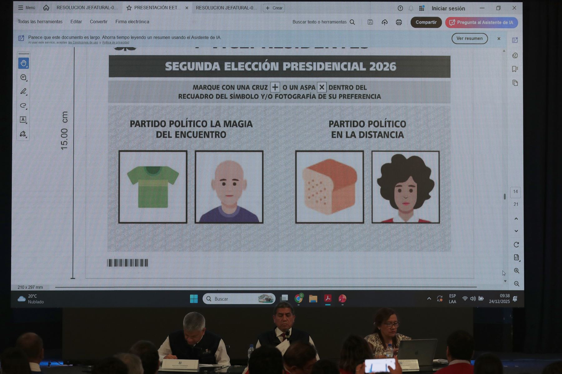 Las dimensiones de la cédula podrán incrementarse hasta un máximo de 44 centímetros, de acuerdo con el número de organizaciones políticas participantes.
Foto: ANDINA/Verónica Calderón Zúñiga