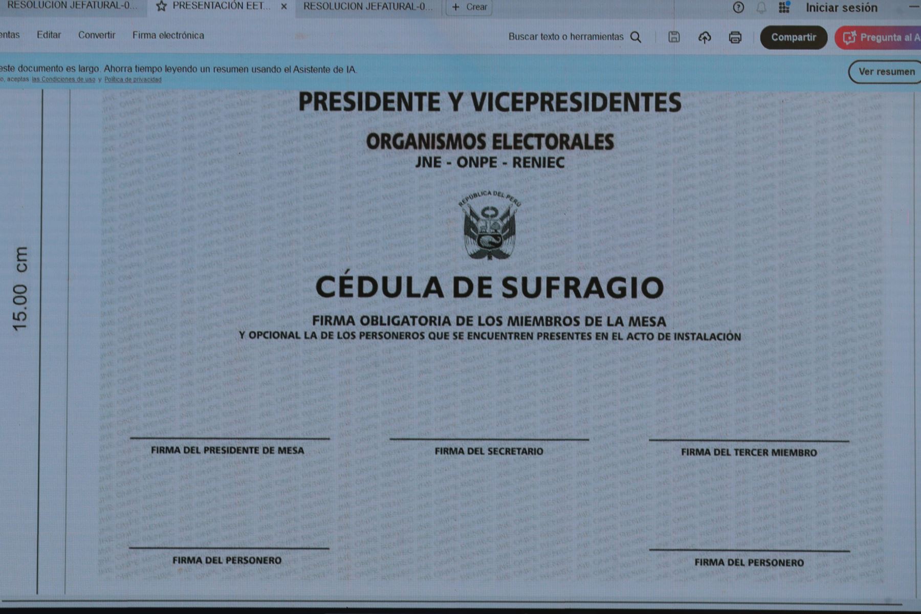 la Oficina Nacional de Procesos Electorales (Onpe) presentó oficialmente el diseño de la cédula de sufragio e instrucciones para el sorteo de la ubicación de las organizaciones políticas.
Foto: ANDINA/Verónica Calderón Zúñiga