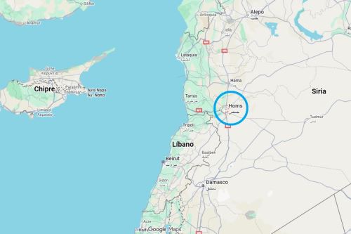 Mapa de localización de la ciudad de Homs, en Siria. Imagen: Google Maps.