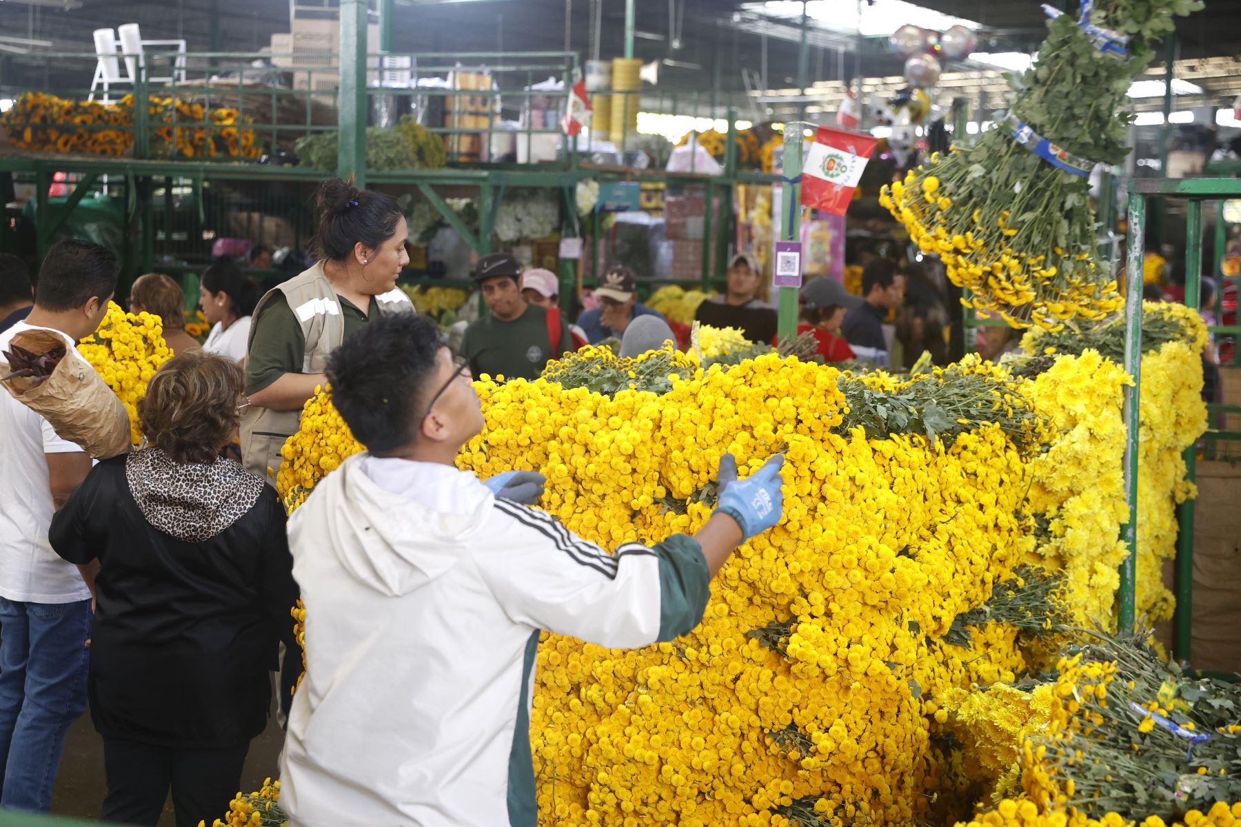 En vísperas de Año Nuevo, la venta de flores amarillas se ha incrementado en el mercado de flores, donde comerciantes reportan una mayor afluencia de compradores que buscan cumplir con esta tradición asociada a la buena suerte y los nuevos comienzos. Foto: ANDINA/Vidal Tarqui