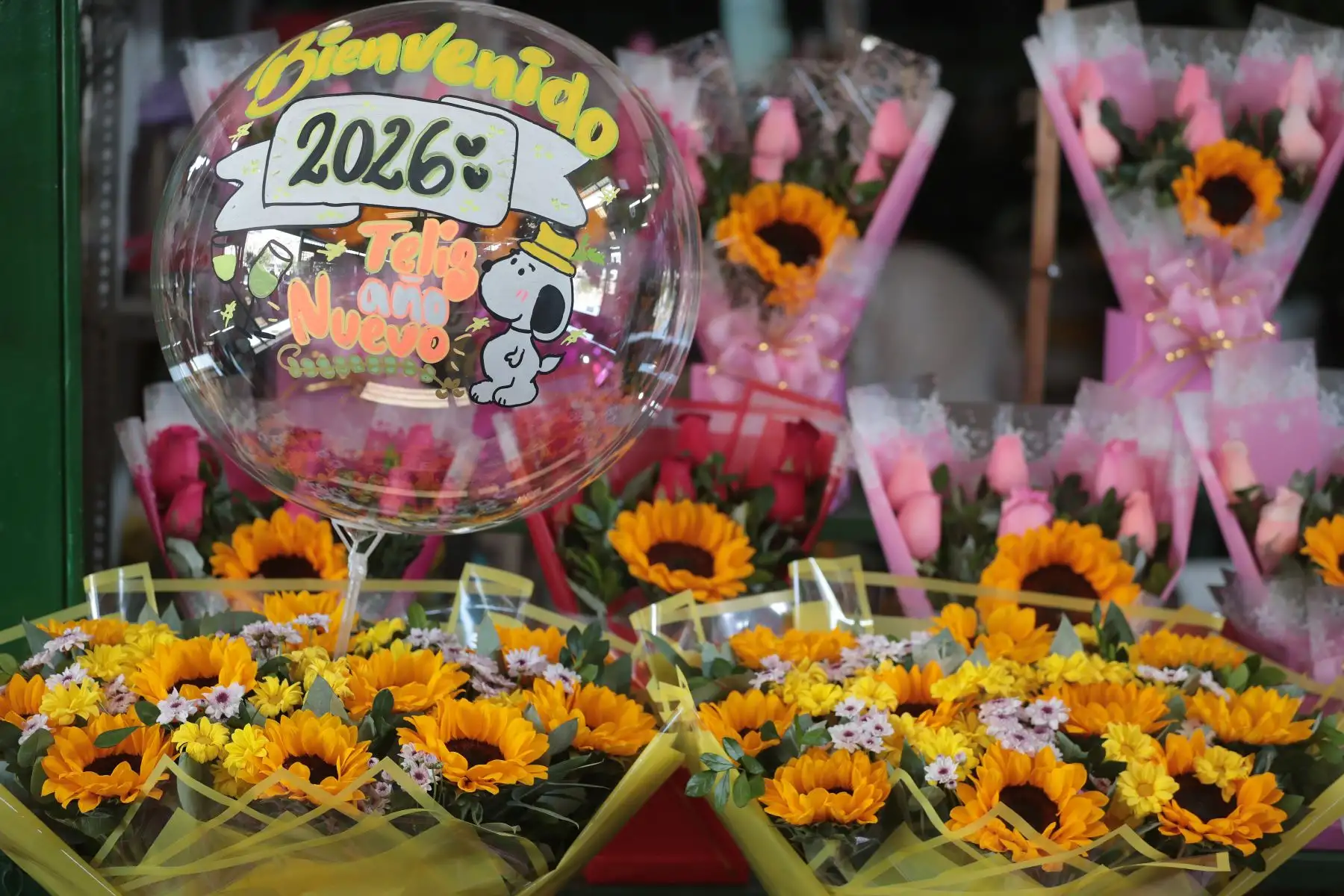 Comerciantes del Mercado de flores del Rimac ofrecen girasoles y flores amarillas , uno de los elementos más buscados para atraer prosperidad y buenos augurios al iniciar el Año Nuevo.
Foto: ANDINA/Verónica Calderón Zúñiga