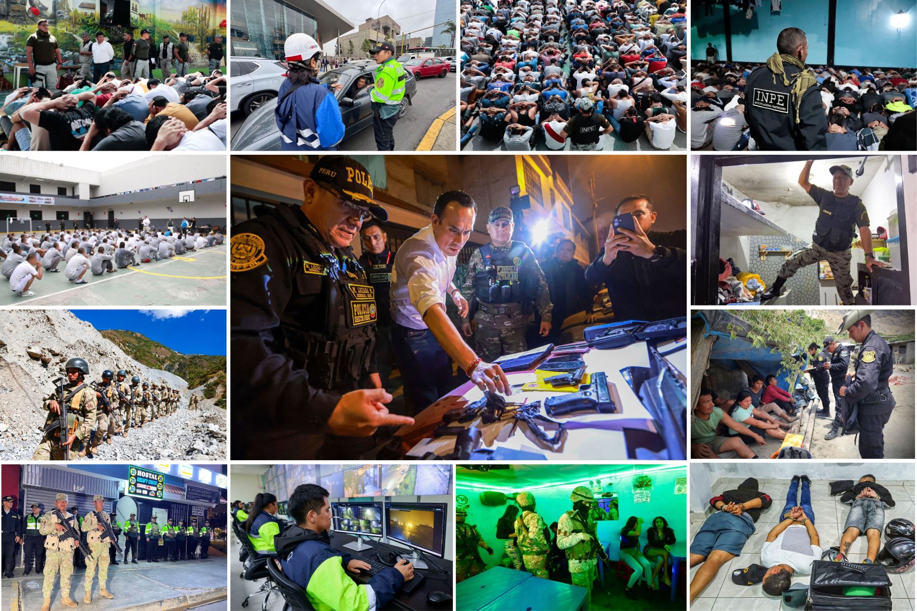 El  Gobierno realiza acciones y decreta Estado de Emergencia para enfrentar la delincuencia . Foto: Presidencia y difusión