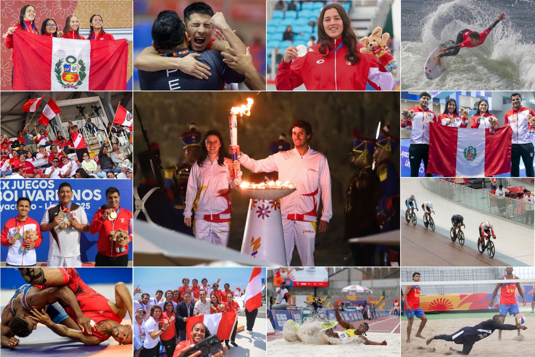 Juegos Bolivarianos 2025, fiesta del deporte regional. Foto: Juan Carlos Guzmán, Lino Chipana, Daniel Bracamonte, Marcelo Eslava, Eddy Ramos, Presidencia y Luis Iparraguirre