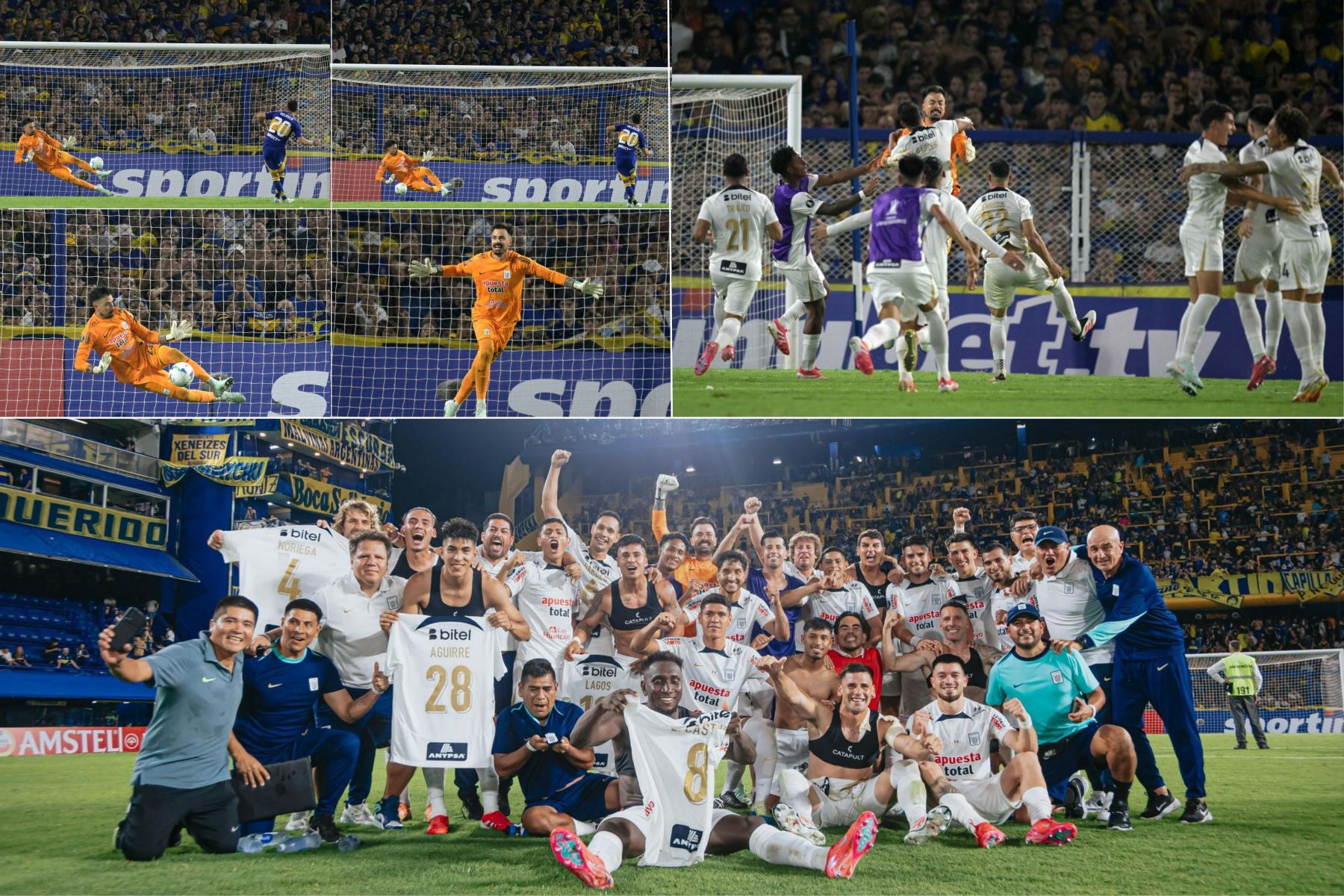 Alianza Lima hizo historia al vencer a Boca en La Bombonera. Foto: Club Alianza Lima y AFP