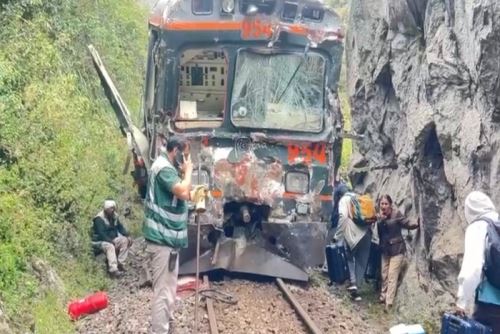 El choque de trenes se registró alrededor de las 13:20 horas de hoy, en el PK 94+200 del sector Pampacahua, región Cusco. Foto: ANDINA/Difusión