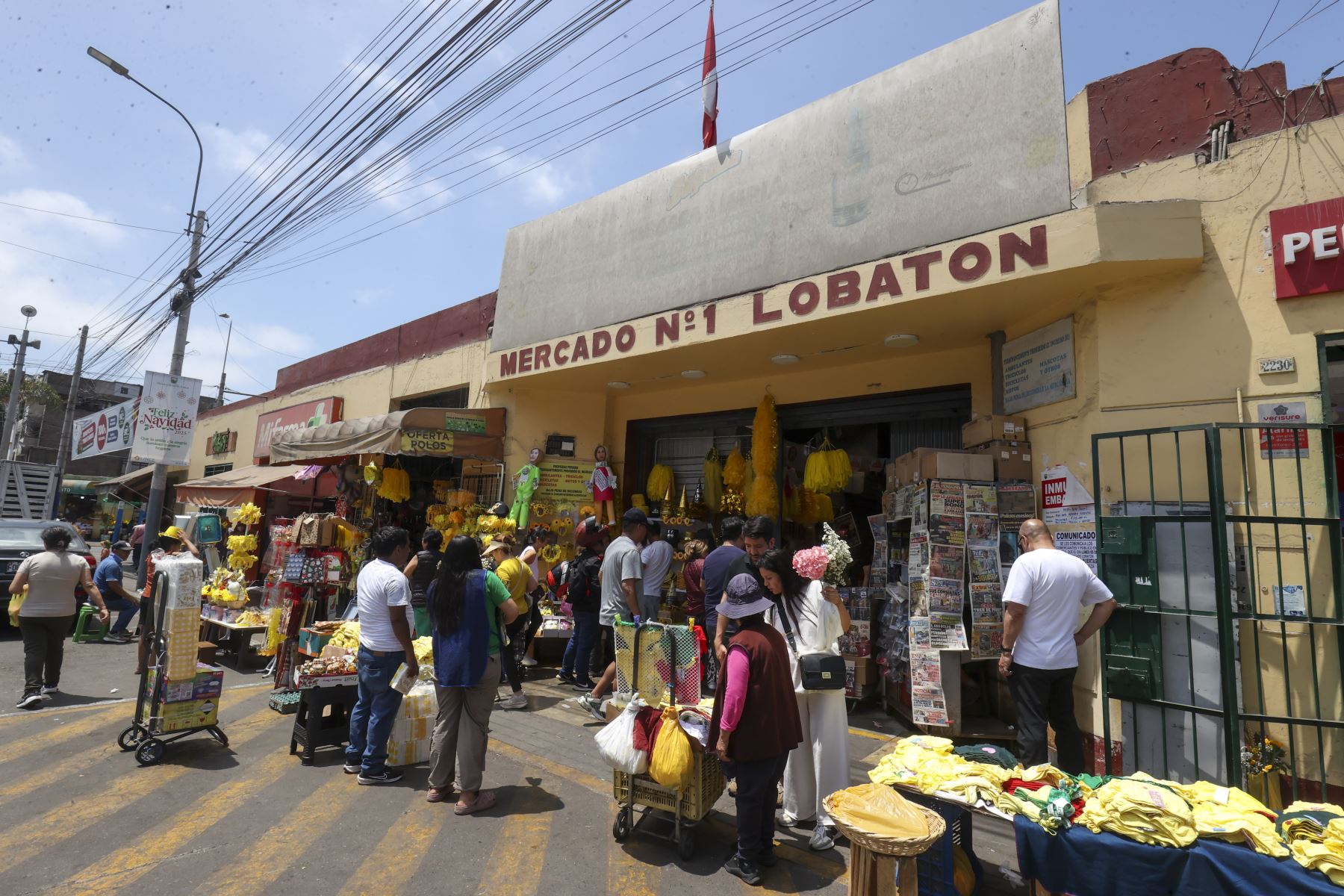 Venta de cotillón, flores, uvas y amuletos se venden al público en el Mercado Lobatón de Lince con motivo de las celebraciones del año nuevo 2026.

Foto:ANDINA / Juan Carlos Guzmán Negrini