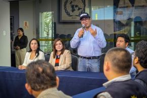 El ministro Miguel Espichán Mariñas se reunió con autoridades del Senamhi. Foto: Senamhi/Difusión.