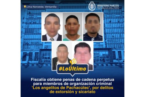 Condenan a cadena perpetua a siete integrantes de “Los Angelitos de Pachacútec”. Foto: ANDINA/Difusión