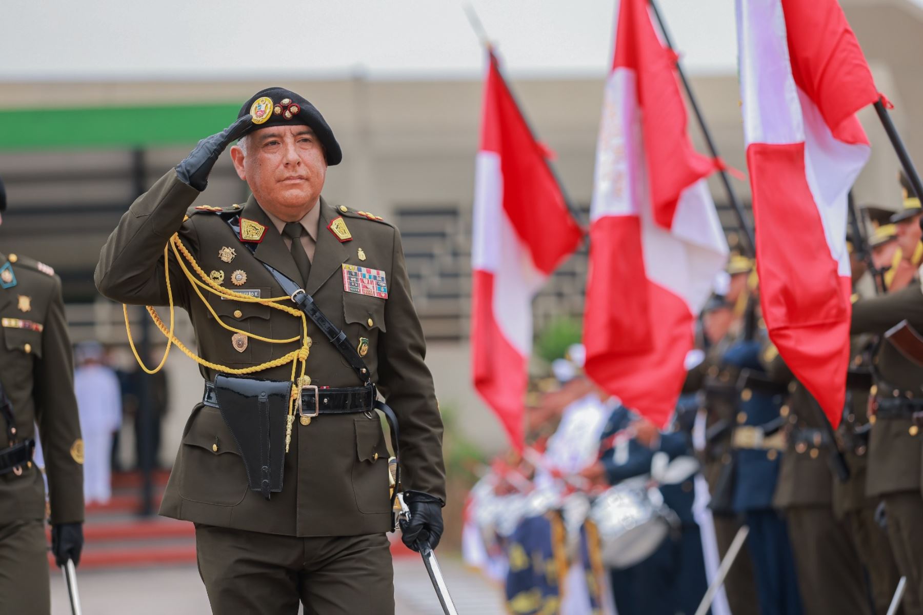 Presidente de la república, José Jerí, participa en la ceremonia de reconocimiento del jefe del Comando de Conjunto de las Fuerzas Armadas (CCFFAA), César Briceño. Foto: ANDINA/Prensa Presidencia