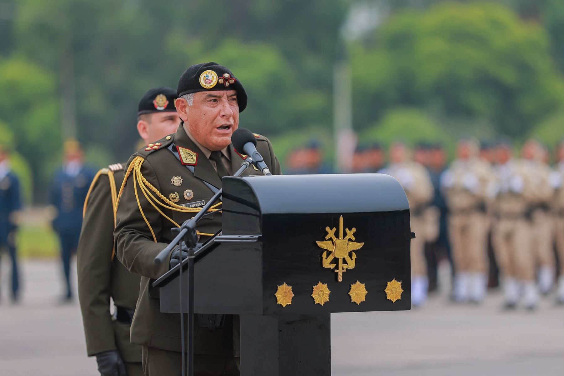 Presidente de la república, José Jerí, participa en la ceremonia de reconocimiento del jefe del Comando de Conjunto de las Fuerzas Armadas (CCFFAA), César Briceño. Foto: ANDINA/Prensa Presidencia