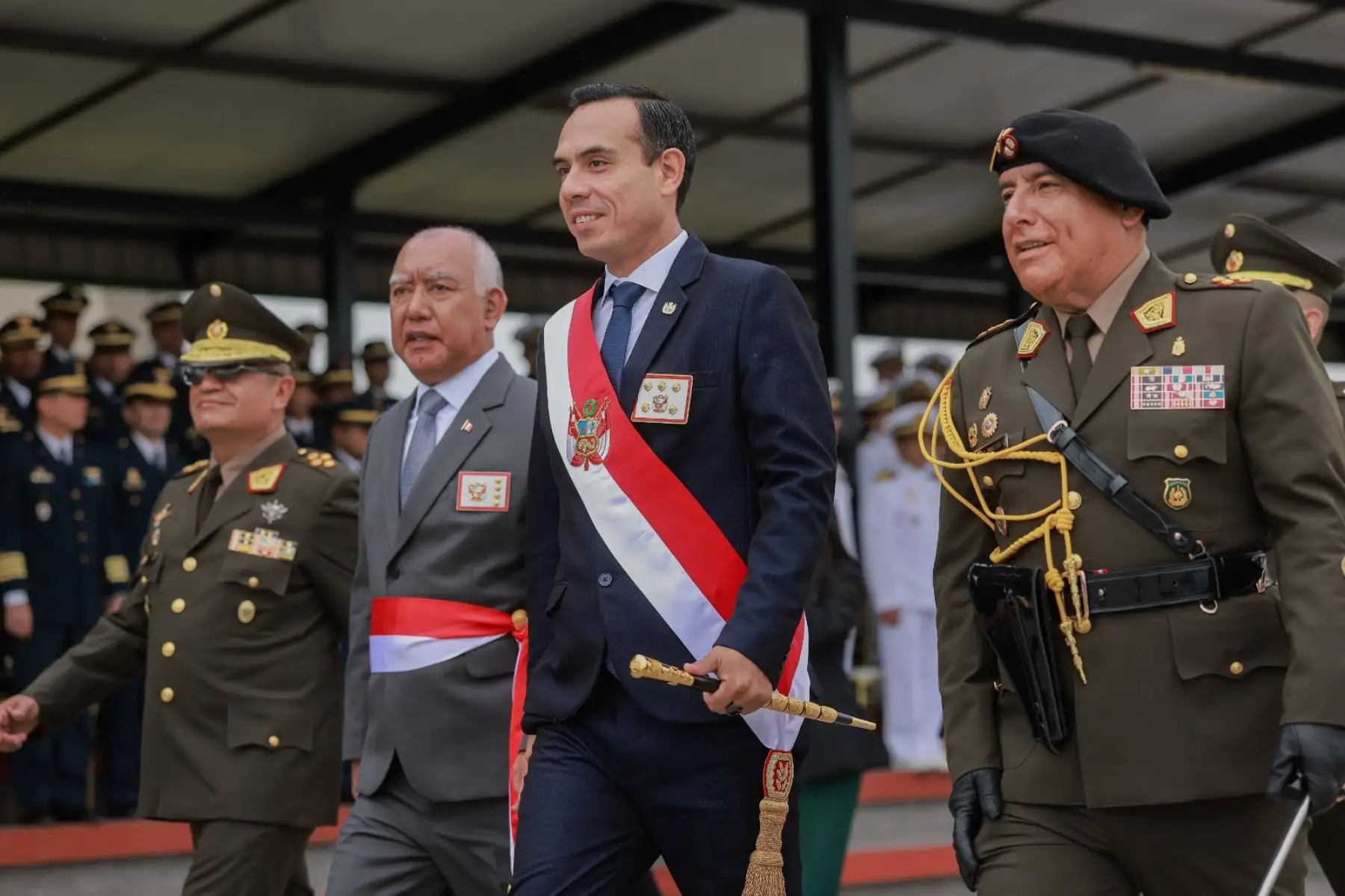 Presidente de la república, José Jerí, participa en la ceremonia de reconocimiento del jefe del Comando de Conjunto de las Fuerzas Armadas (CCFFAA), César Briceño. Foto: ANDINA/Prensa Presidencia