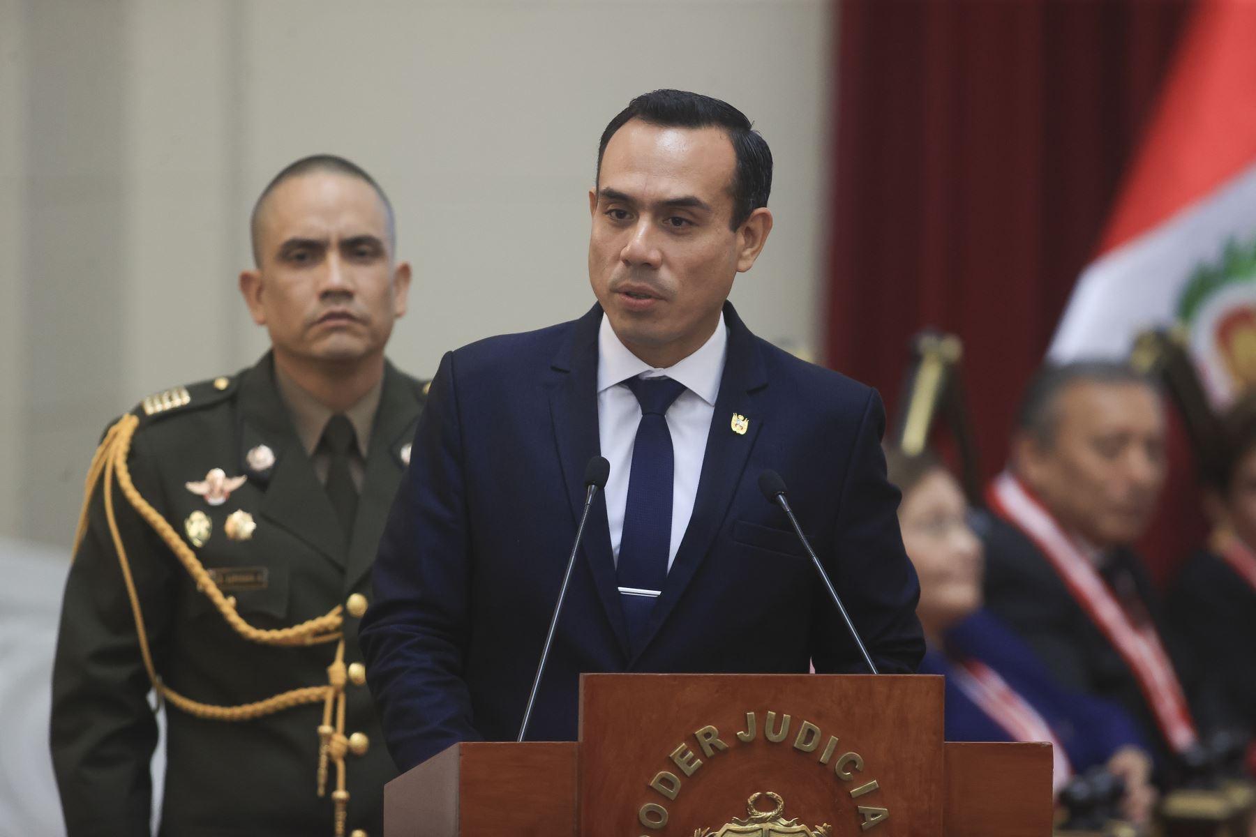 El presidente de la república, José Jerí, participa en la ceremonia de apertura del Año Judicial 2026, que se desarrolla en Palacio de Justicia, en el Centro de Lima.Foto: ANDINA/Jhonel Rodríguez Robles
