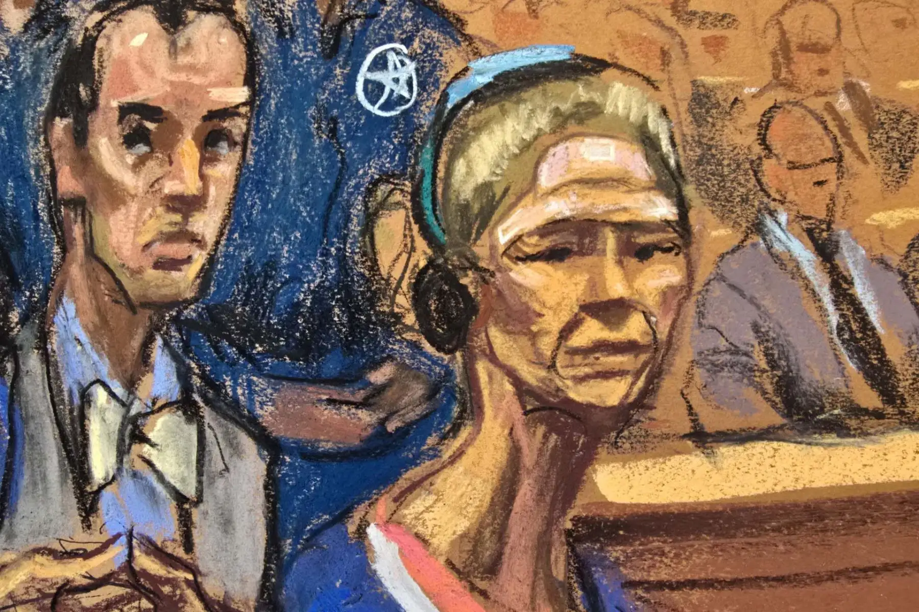Cilia Flores, esposa del mandatario, compareció con el mismo atuendo penitenciario y se declaró “completamente inocente”. A través de sus abogados, pidió atención médica por presuntas lesiones, mientras ambos solicitaron también una visita consular durante el desarrollo del proceso judicial. Foto: AFP