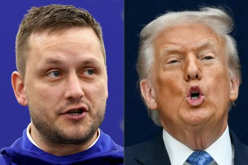 El jefe de gobierno de Groenlandia, Jens-Frederik Nielsen, y el presidente de Estados Unidos, Donald Trump. Fotos: AFP.