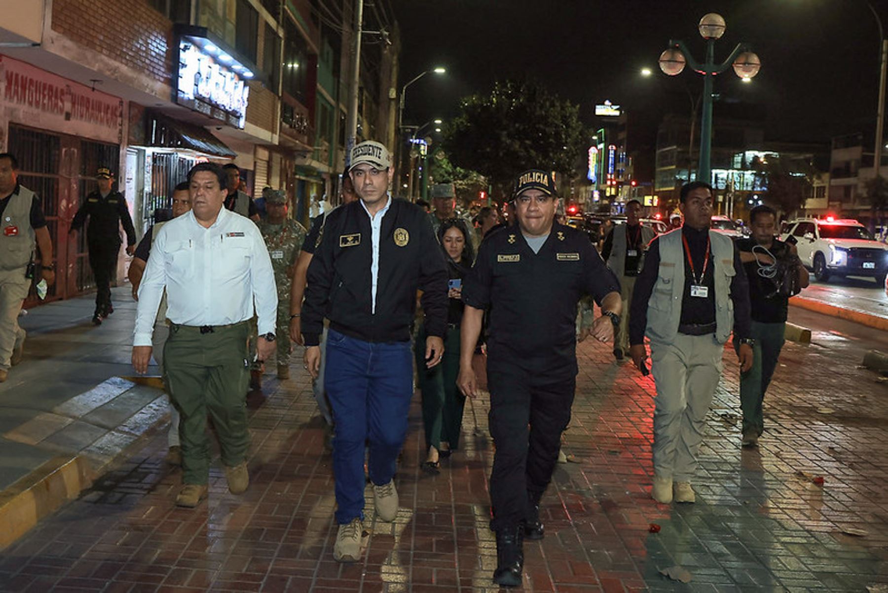 El presidente José Jerí supervisó el despliegue de unidades tácticas y el control territorial en esta jurisdicción de Lima Norte. Foto: ANDINA/ Prensa Presidencia