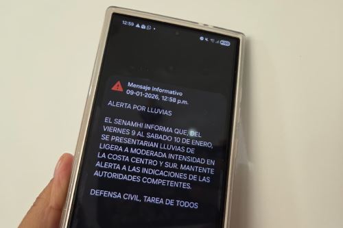 Durante la mañana, el celular de la población peruana sonó en dos oportunidades para avisar de la alerta de lluvias.