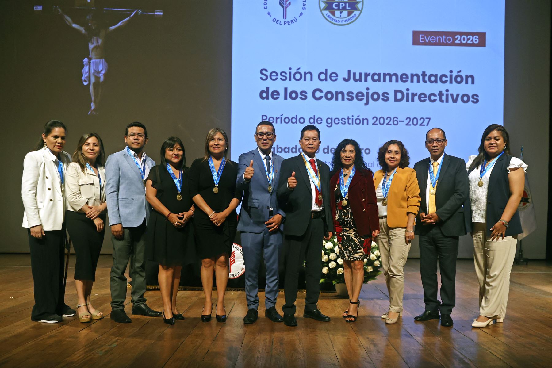 Juramentación del Consejo Directivo Nacional y del Consejo Departamental de Lima del Colegio de Periodistas del Perú para el periodo 2026–2027.
Foto: ANDINA/Vidal Tarqui