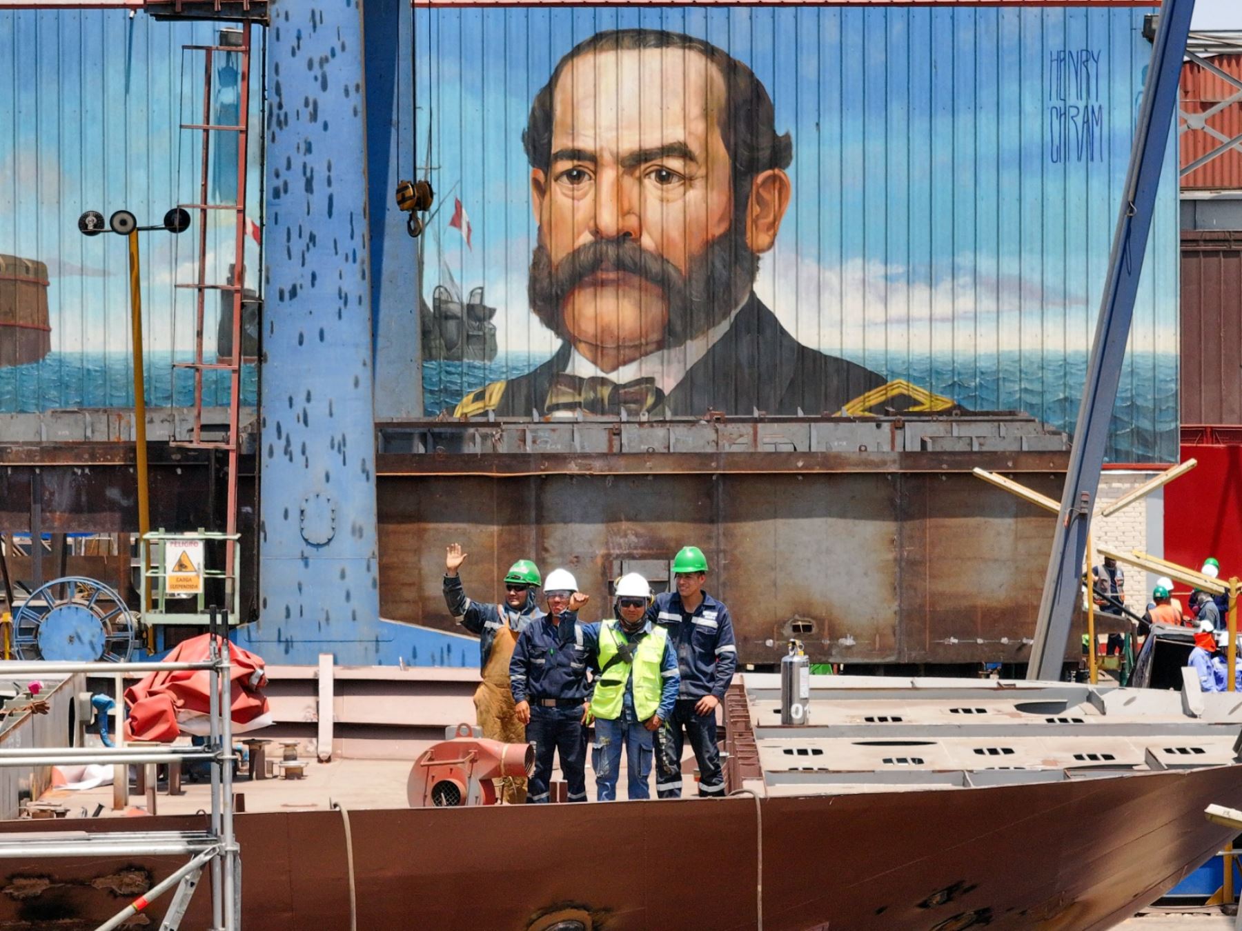 El presidente de la república, José Jerí, supervisa las instalaciones de los Servicios Industriales de la Marina (SIMA). Foto: ANDINA/ Prensa Presidencia