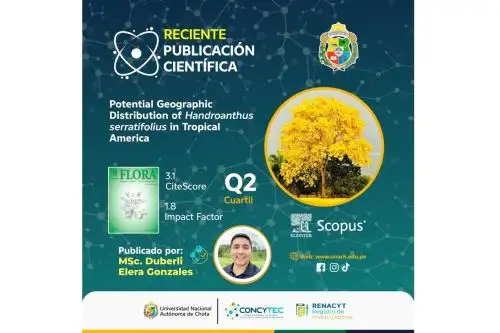 Pieza gráfica de la Universidad Nacional Autónoma de Chota dando cuenta de importante investigación.