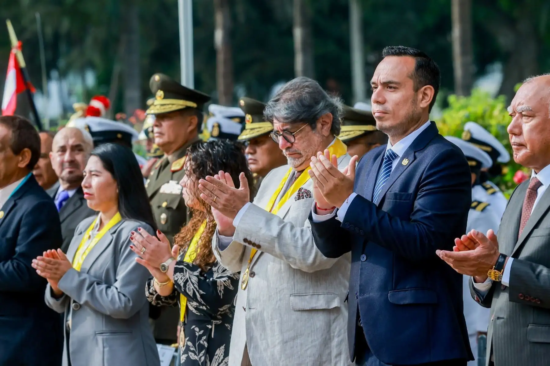 El presidente de la república, José Jerí, participa en la ceremonia por el 145° aniversario de la Batalla de Miraflores. Foto: ANDINA/ Prensa Presidencia