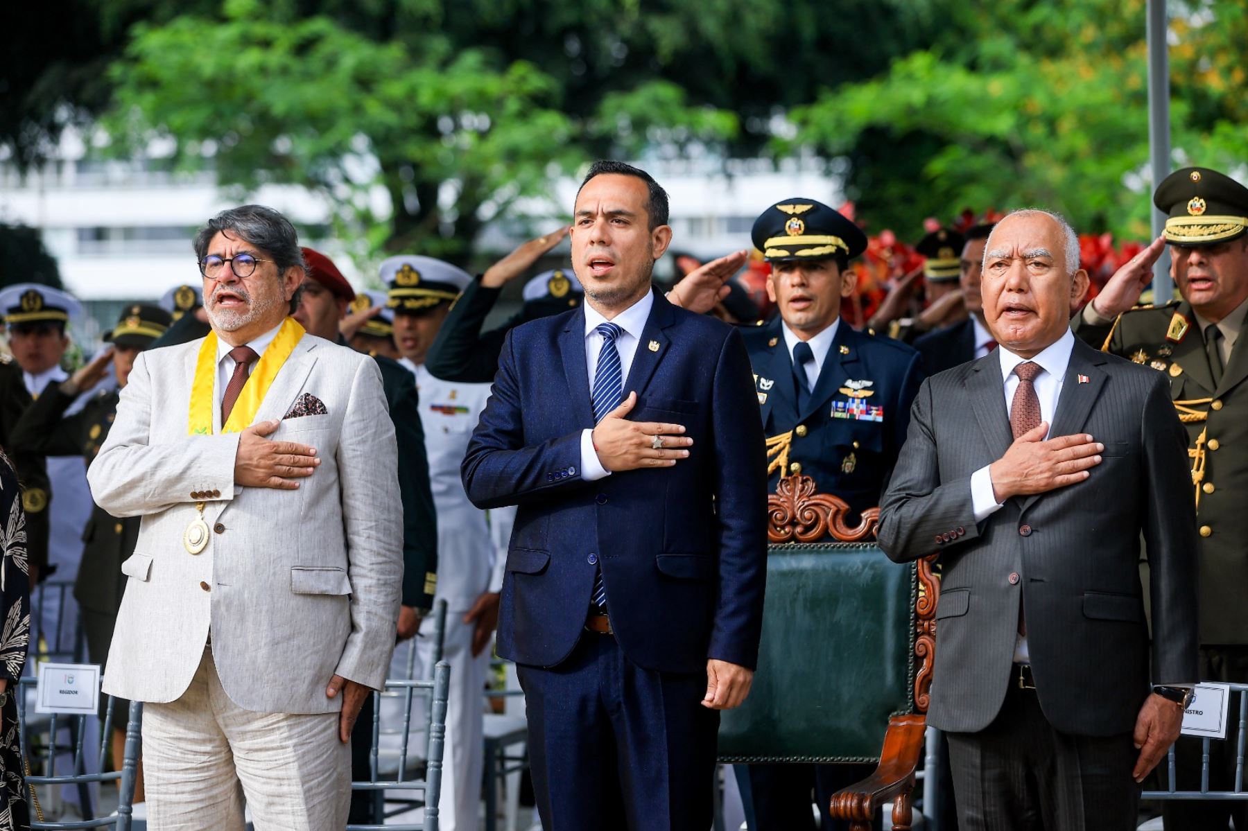 El presidente de la república, José Jerí, participa en la ceremonia por el 145° aniversario de la Batalla de Miraflores. Foto: ANDINA/ Prensa Presidencia