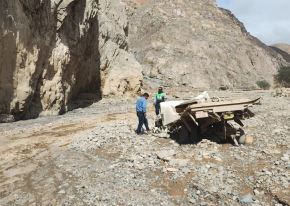 Huaico arrastra vehículo y provoca muerte del conductor en Caravelí, en la región Arequipa. La tragedia ocurrió en la carretera Atico - Caravelí. ANDINA/Difusión
