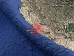 Epicentro del temblor de magnitud 4.0 se localizó cerca de la localidad de San Juan de Marcona, ubicado en la provincia iqueña de Nasca.