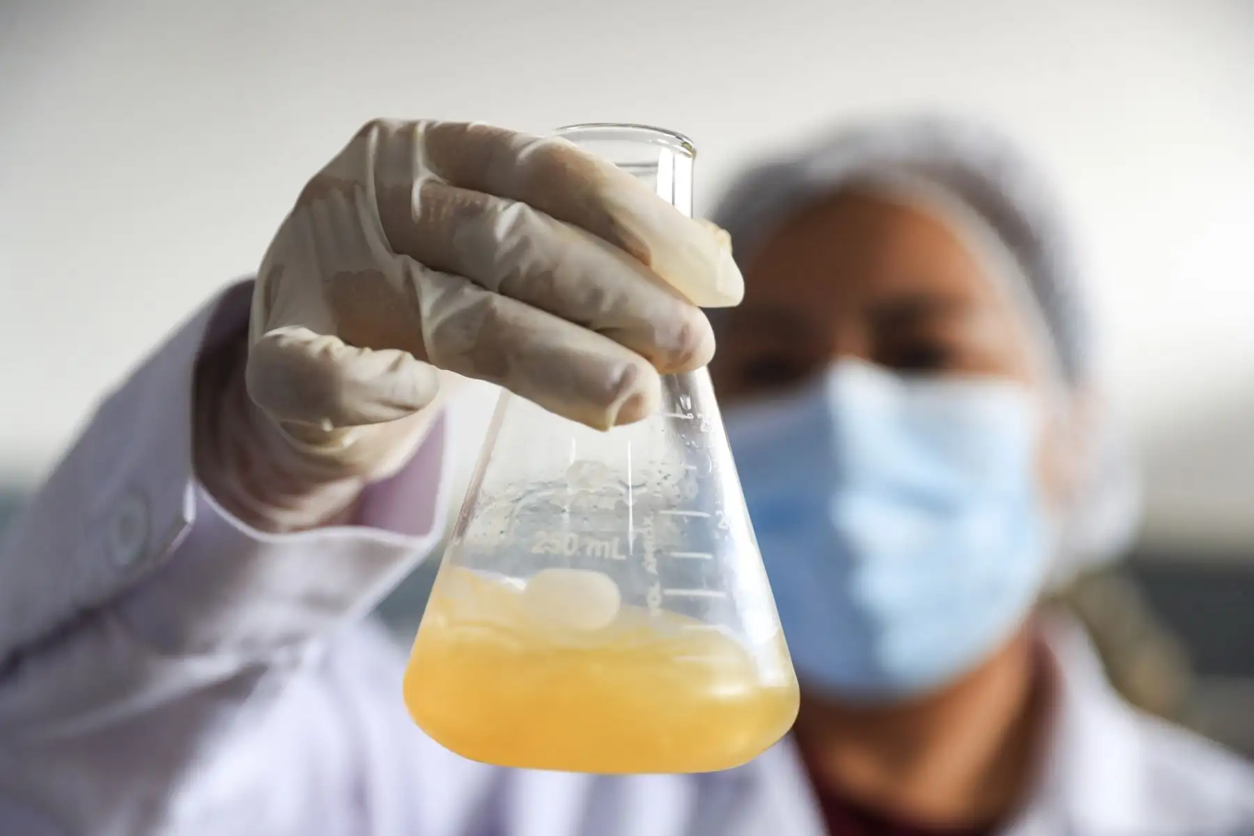 Estudiante de la carrera de Industrias de Alimentos realiza prácticas de laboratorio, aplicando normas técnicas y de seguridad en la elaboración de productos alimentarios.
Foto: ANDINA/Ricardo Cuba