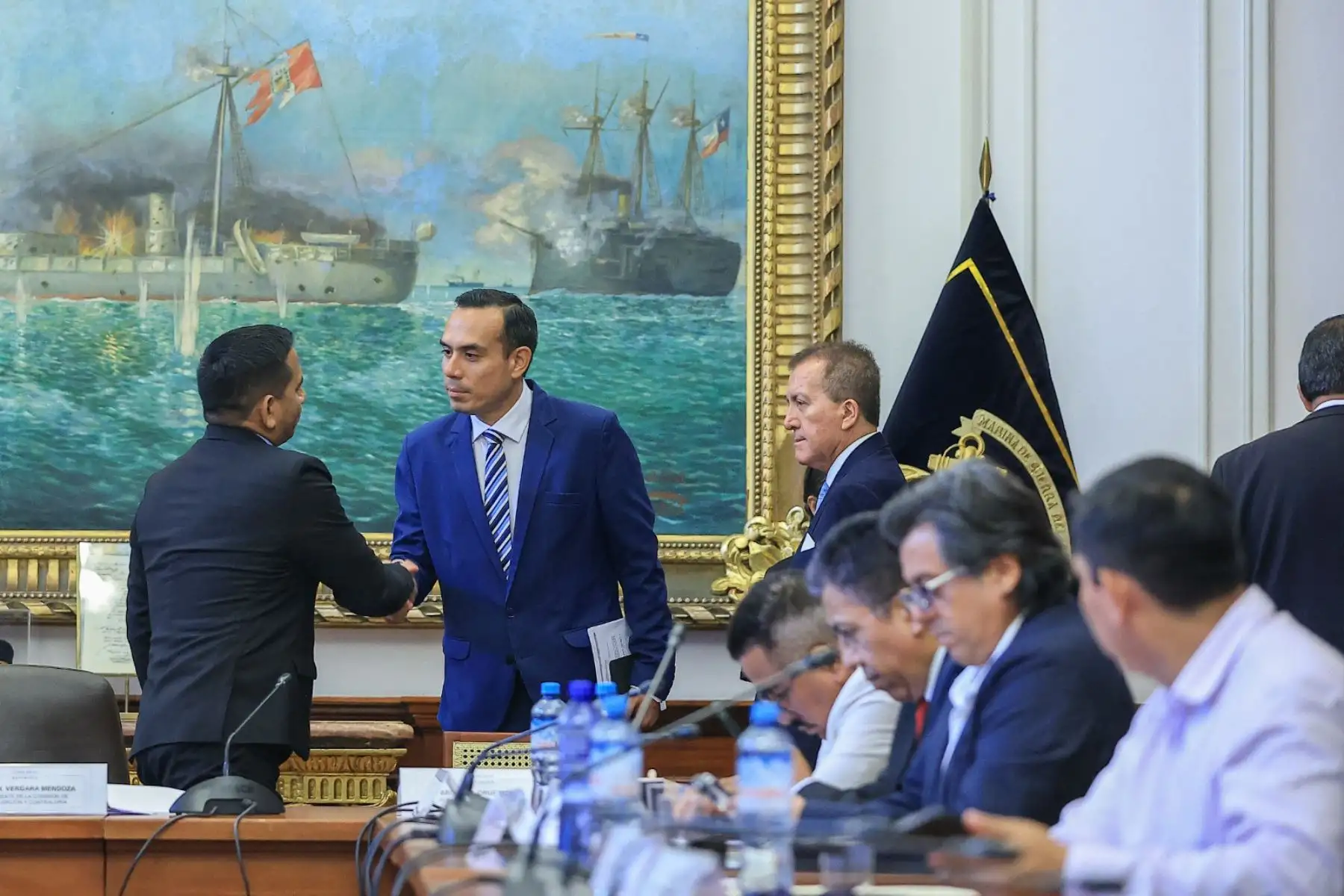El presidente José Jerí se presenta ante la Comisión de Fiscalización del Congreso de la República.
Foto: ANDINA/Prensa Presidencia