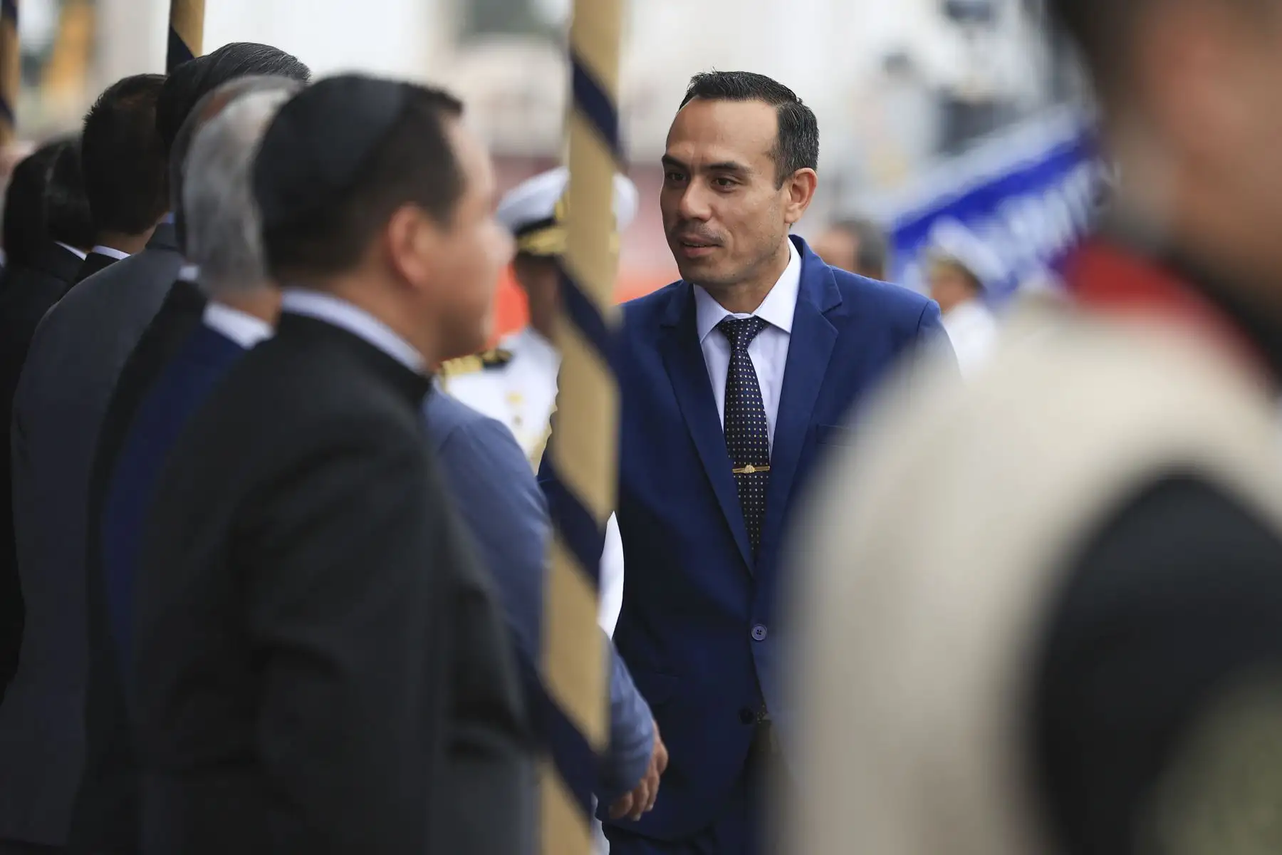 Ceremonia de afirmado del Pabellón Nacional a bordo del B.A.P. Río Huarmey y Río Nepeña que se incorporan al servicio de la institución. En la ceremonia participó el presidente de la República, José Jerí. Foto: ANDINA/Jhonel Rodríguez Robles