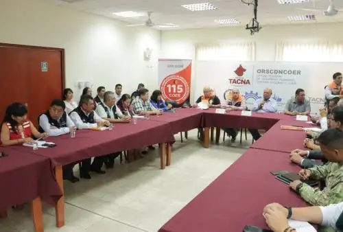 Plataforma Regional de Defensa Civil de Tacna se declara en sesión permanente ante las lluvias intensas y fenómenos climatológicos que se registran en la región, principalmente en la zona andina.  ANDINA/Difusión