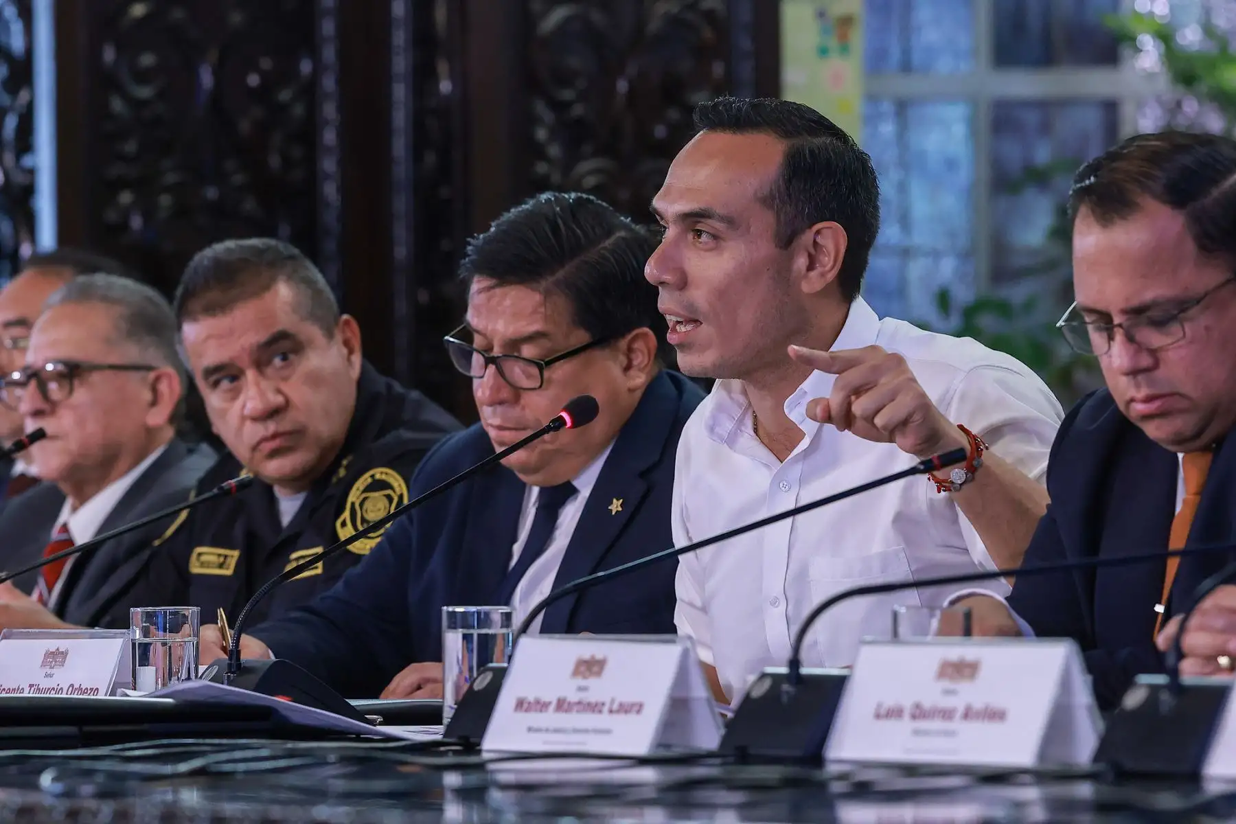 Desde Palacio de Gobierno, el presidente de la República, José Jerí, lideró la presentación de la reducción de cifras de casos de homicidio y sicariato entre el 2022 y el 2025, a cargo del Instituto Nacional de Estadística e Informática INEI, el jueves 22 de enero de 2026. Foto: ANDINAPresidencia